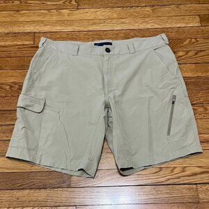 Eastern Mountain Sports Mens Hiking Cargo Shorts Sz 38 Beige Khaki Stretch Nylon